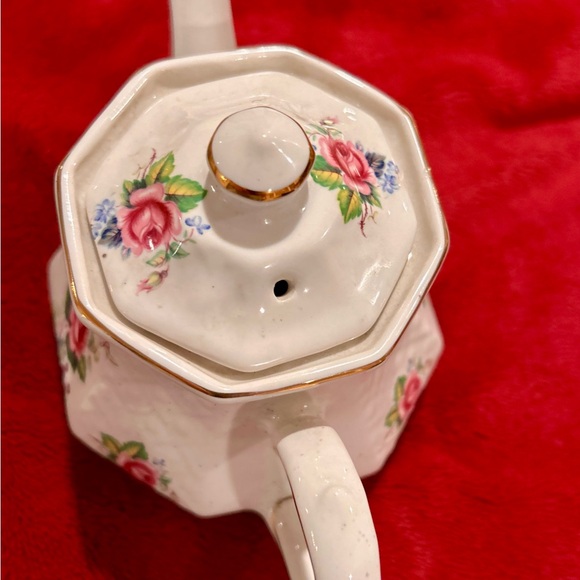 Vintage WINDSOR - White Teapot with Floral Pattern - Octagon Shape - England - Picture 4 of 6